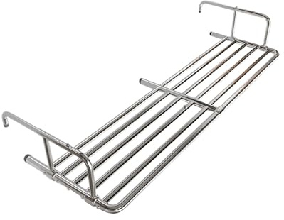 Tenderetes de Ropa Plegables de Acero Inoxidable, Tendedero Balcón Barandilla, Resistente A Cargas, Giratorio Plegable de 360°, Para Colgar Calcetines Ropa, Tendedero de Ropa Extensible(60-106cm)