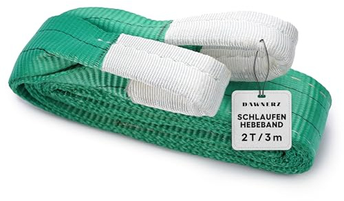 Schlaufen-Hebeband 2 t WLL – 3 m Nutzlänge – zweilagige Hebeschlinge | Polyester-Bandschlinge Typ B2 nach DIN EN 1492-1