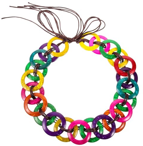 VALICLUD Geflochtener Damen GüRtel Bunt Handgefertigt Aus Kokosnussschale Verstellbarer TaillengüRtel Zum Binden FüR Kleider Und RöCke Im Boho Stil