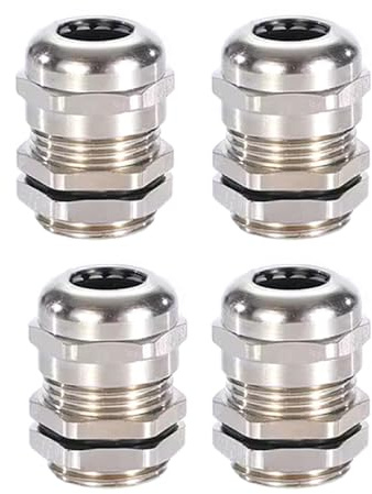 4 Pack Cable Glands, M22*1.5 Metal Waterproof Cable Glands Connector, Adjustable 10-14mm Cable Gland Joint for Junction Box Electrical Cabinet
