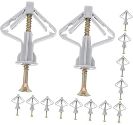 ERINGOGO 50 Set Kit Di Elementi Di Fissaggio Autoperforanti Per Cartongesso in Plastica e Acciaio Per Pareti Cave Supporto Robusto Per Appendere Mobili e Cornici