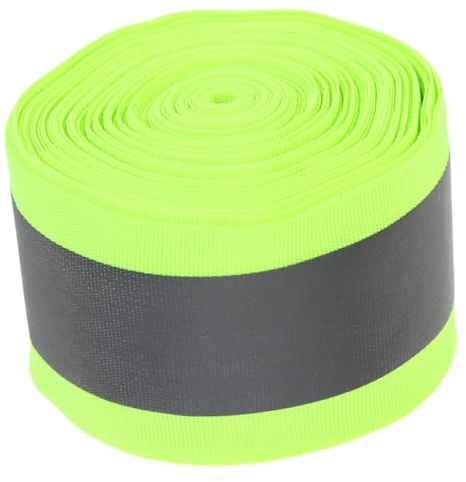 ERINGOGO Cinta Reflectante para Ropa Fluorescente Verde, Tela de Seguridad Cosida 5 Cm X 5 M, Alta Visibilidad para Ropa de Trabajo, Ciclismo y Actividades al Aire Libre