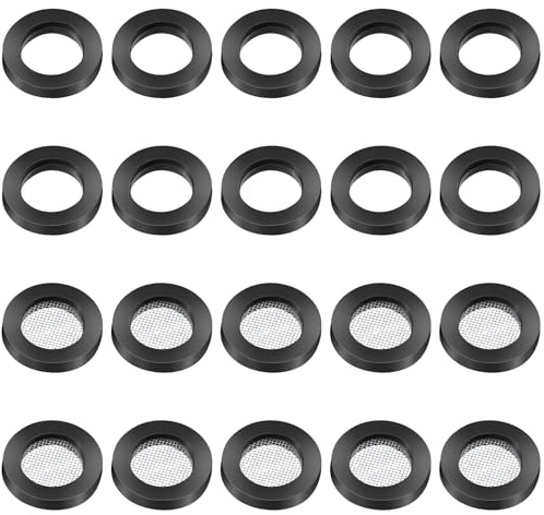 20 Duschkopf Dichtung 10 Stück Dichtungsring mit 10 Stück O Ring Filternetz Edelstahl Siebdichtung Edelstahl Schlauchdichtung für Dusch Brausekopf Wasserhahn Schlauchverbinder