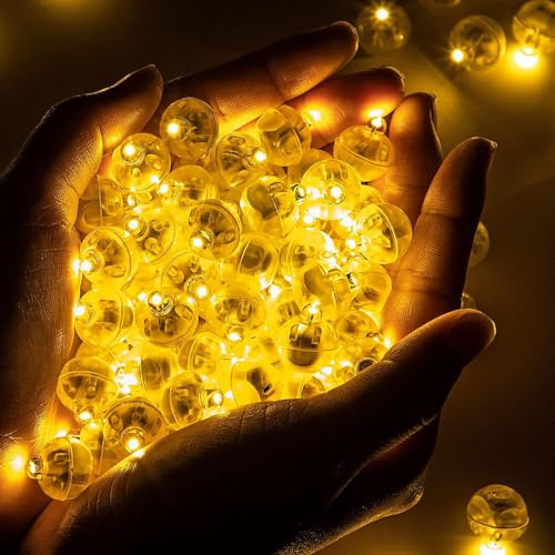 100 Stück Ballonlichter Mini LED Licht Ballons Lichter, Leuchtkugeln für Getränke, LED Ballonlichter, Ballonlicht Luftballons für Windlichter Tischdeko Geburtstagsdeko Hochzeitsdeko Weihnachtsdeko