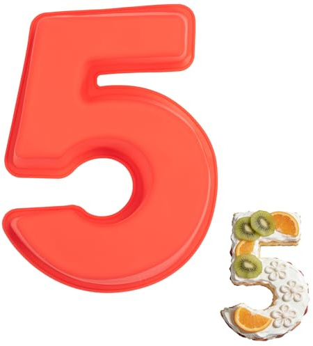 Silikon Backform Zahlen,Kuchenform Zahlen Groß,Number Cake Backform (5) | Antihaftend