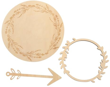Alipis Wooden Milestone Discs Baby Announcement Cards Smooth for Babies to Hold Natural Design Photo Props for Announcing Baby's Arrival Beige