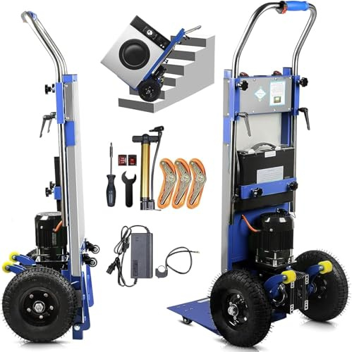 Generisch Elektrische Sackkarre Elektrischer Treppensteiger mit 400 kgTragkraft Treppen Abstiege BewäLtigen Robuster Schwere Treppensteiger mit Gummiketten für Möbeltransportieren,B