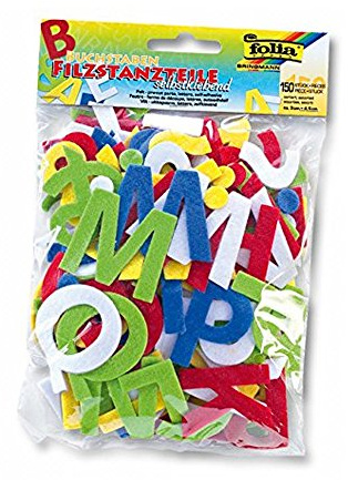 folia Filzstanzteile Buchstaben selbstkl, 150 STK.