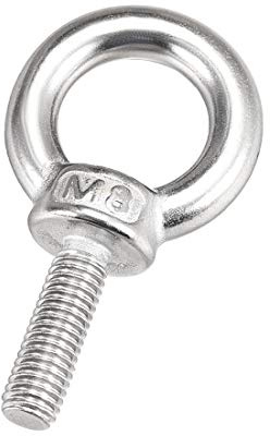 Sourcingmap Lifting Eye Bolt M8 x 25mm Male Thread 304 Stainless Steel for Hanging, Pack of 2