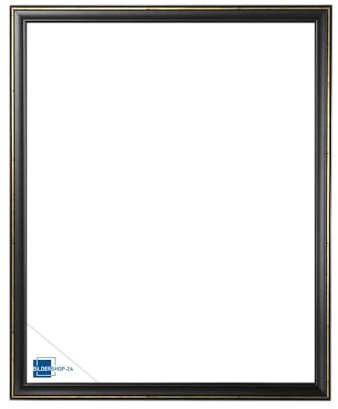 Bildershop-24 Leerrahmen (ohne Rückwand und Glas) Barockrahmen Kalypso 50 X 60 cm Schwarz Goldglanz Antik Farbe und Größe wählbar