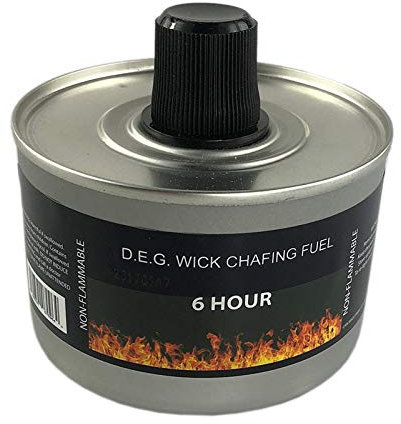 We Can Source It Ltd - Set of 6 Chafing Fuel Cans - 6 Hour Burn, Non-Flammable Liquid Wick Fuel - Safe, Re-Lightable, Cool-Touch Cans for Bain Maries, Chafing Dishes, Buffets & Catering Events