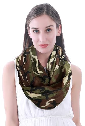 Lina & Lily Damen Loop Schal Tuch Schlauchschal Rundschal mit US Tarnmuster
