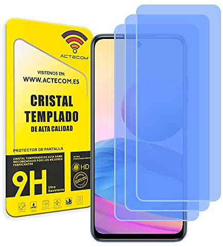 ACTECOM Pack de 3 Protector de Pantalla Compatible con Xiaomi Redmi Note 10 / Note 10S Cristal Templado CASE FRIENDLY 9H 2.5D (3 uds.)