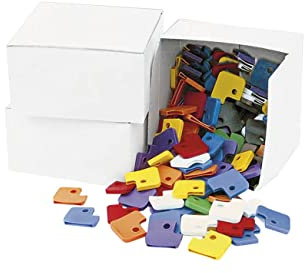 WEDO 262817099 - Tapas para llaves (cuadradas, 2,7 x 3,0 cm, 100 unidades), varios colores