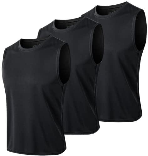 MEETYOO Tank Top Herr, Arm Shirts Sport Ärmlös skjorta Undertröja Fitness Ärmlös T-shirt för löpning Jogging Gym