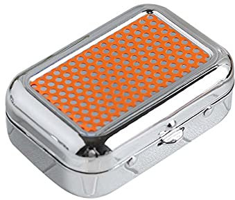Herbests Zigaretten Taschenascher,Tragbarer Aschenbecher für unterwegs, Edelstahl Mini aschenbecher Reise-Aschenbecher mit Deckel geruchsdicht Geruchloser Ascher Aschenbecher to go，Orange, m