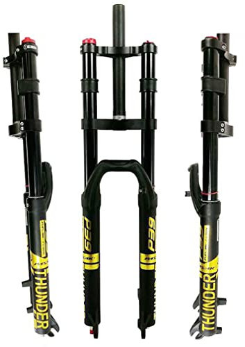 HSQMA DH Mountain Bike Suspension Fork Downhill 26 27.5 29 Inch MTB Air Fork Travel 160mm Damping Adjustable Double Shoulder Front Fork 1-1/8 Straight HL (Color : Gold, Size : 27.5inch)