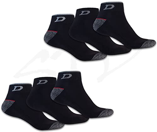 Dickies WORK SNEAKERS - 6 pares de calcetines para zapatillas de trabajo, tallas 39-50, 6 Pares Negro, 43-46