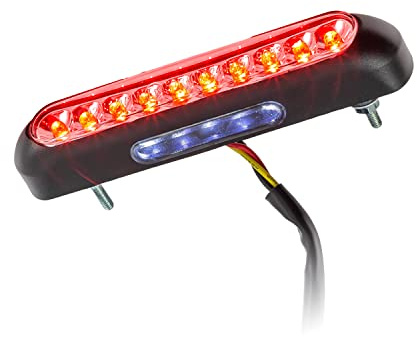 Luz LED trasera Line con iluminación de matrícula, color negro, certificado E