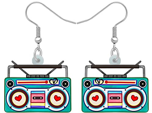 BAMAY Vintage Kassettenband Ohrringe baumeln Herzschmuck 80S 90S Nostalgie Geschenke für Frauen Mädchen Statement Ohrringe
