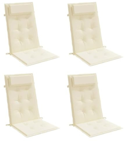 vidaXL Hochlehner-Auflagen 4 STK. Creme Oxford-Gewebe