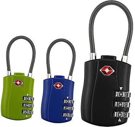 DOITOOL 4stücke Teiliges Kabel-schloss Für Koffer Sicherheits-padlocks Stelligem Passwort Robuste Kombination Für Reisegepäck Sicher Für Outdoor-aktivitäten Farben Schwarz Hellgrün