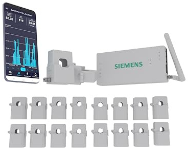 SIEMENS Inhab Smart Home Energy Monitor with 16-50Amp Circuit Level Sensors and 2-200Amp Main Sensors for Real Time Electricity Monitoring and Metering