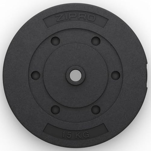 ZIPRO Hantelscheiben 15 kg Bitumen Gewichte 31 mm Hanteln Gewichtsscheiben Gewichte für Hantel