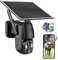 AMOROM 3G/4G LTE Telecamera Solare Esterno con Scheda SIM, 2K Telecamere Senza Wifi con Rilevamento PIR e Audio Bidirezionale, Visione Notturna a Colori, IP66