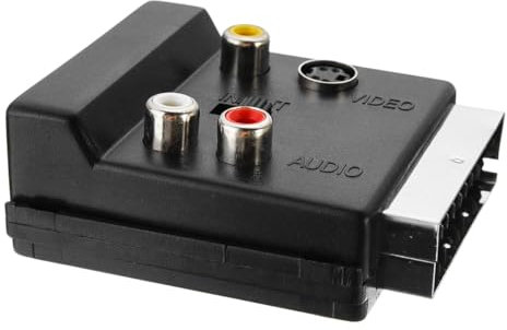 Sarini Adattatore S-Video da Scart a 3 R-CA Ingresso e Uscita commutabili Scart Maschio a Scart Femmina Convertitore Adattatore Audio S-Video 3 R-CA