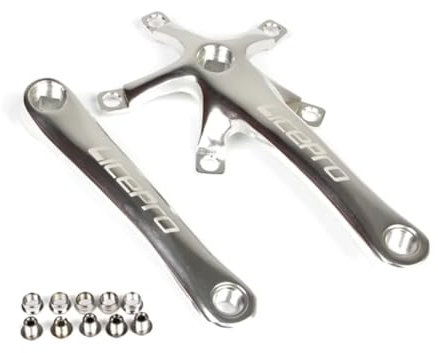 godlol Litepro Klapprad-Kurbelgarnitur, ultraleicht, quadratische Kurbel, 170 mm, CNC-Aluminiumlegierung, BMX, Fahrrad, 130 BCD-Kettenblatt-Teile, Zubehör (weiß)
