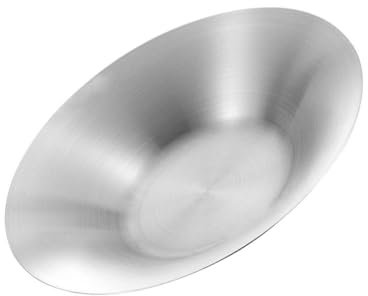 Cabilock Plato De Acero Inoxidable Para Ensalada Plato De Banquete Recipiente De Cocina Lisos