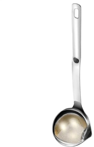 Mestolo separatore di olio, mestolo per zuppa, filtro olio, separatore di olio in acciaio inox, schiumarola, schiumarola, mestolo separatore di olio, separatore di grasso per zuppe, salse, stufati