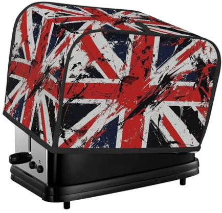 2 Slice Toaster Cover, Union Jack Anti Fingerprint Small Kitchen Appliance Protector， Waterproof Dust-proof Bread Maker Cover