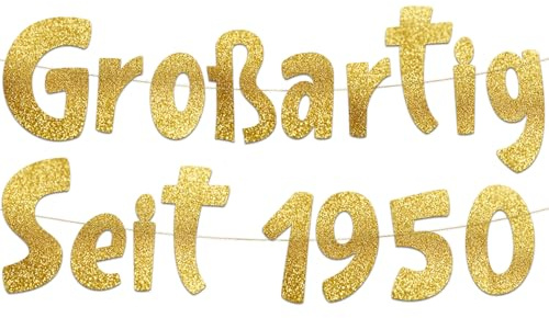 Glitzer-Banner mit Aufschrift Großartig Seit 1950 Party-Dekorationen und Zubehör für 76. Geburtstag