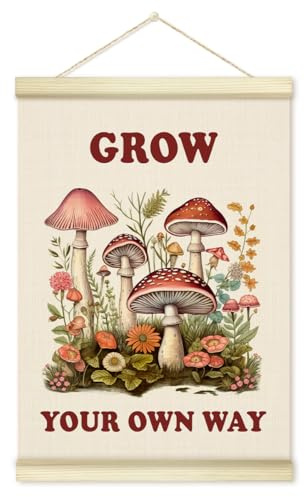 Zyoge Mushroom Poster Hanger Frame, Poster Frames Artwork Canvas Wall Art Prints, Mushroom Wall Decor Art Prints Hanging For Bedroom Nursery Living Room 12x16 Inch - 03