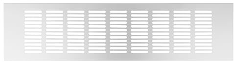 Repa Market Rejilla de ventilación plateada 400 x 100 mm (Tamaño del marco) – Cubierta de ventilación de aluminio para zócalo de cocina, armario, puerta, piso, pared – Elegante registro de ventilación