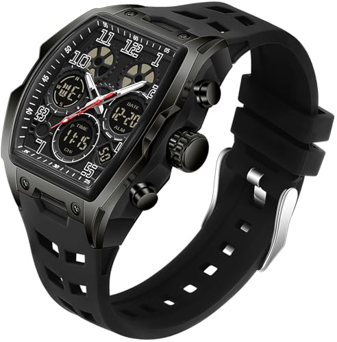 findtime Orologio da polso da uomo grande rettangolare orologio da uomo sportivo cronografo data impermeabile militare designer orologi per uomini cinturino in silicone bianco