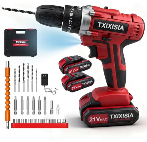 Power Drill Cordless 21V Drills Driver Electric Set Tool for Women Drills Screwdriver Set with Battery and Charger 2 Speed Power Combi, 29 Pcs Accessories for Home Repair DIY