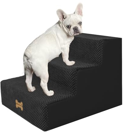 Nepfaivy Hundetreppe für Kleine Hunde 3 Stufen, Haustiertreppe 45x40x34cm