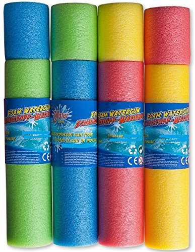 JUNG Wasserspritzkanone 12er Set – 15 cm Schaumstoff Wasserpistole, Wasserkanone mit 9m Reichweite, einfaches Aufziehsystem, ideal für Kinder & Erwachsene, Outdoor Wasserschlachten & Teamspiele.
