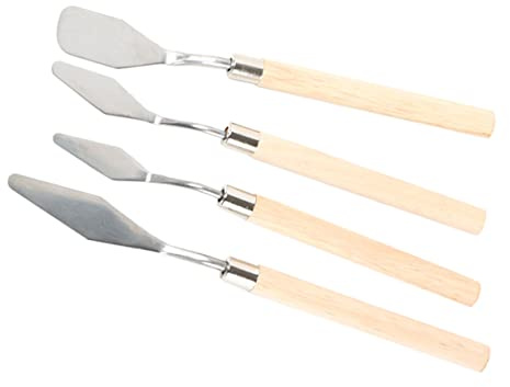 Gadpiparty 1 Jeu Outils De Peinture À Huile Spatules De Grattage Mélange Pour Artistes Écoles 4 Pièces