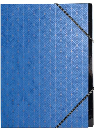 Exacompta Harmonika Neo Déco 56350E – 8 Ordner – mit Gummibändern – Kartendeckel 400 g/m² – innen aus Karton – 7 Fächer – Maße: 24 x 32 cm – für A4 – sortiert