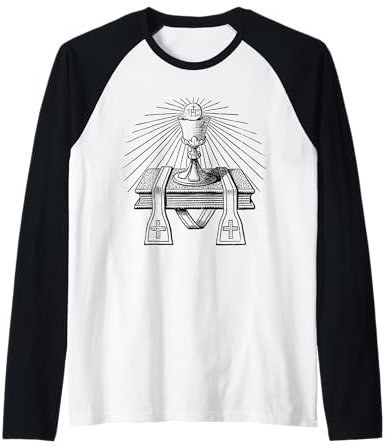 Symbole de la prêtrise catholique eucharistie calice étole ligne art Manche Raglan