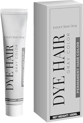 Crema Colorante Capelli Grigi, Crema Colorante Professionale Per Riflessi Grigio Freddo, Tinta Argento Permanente Per Uomo E Donna, Formula Idratante Colorazione Capelli Grigi Istantanea