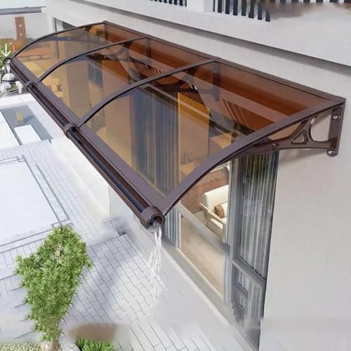 Auvent de porte en alliage d'aluminium avec grand évier, auvent d'arche en polycarbonate pour balcon, jardin, entrée – Bleu, 120 x 200 cm