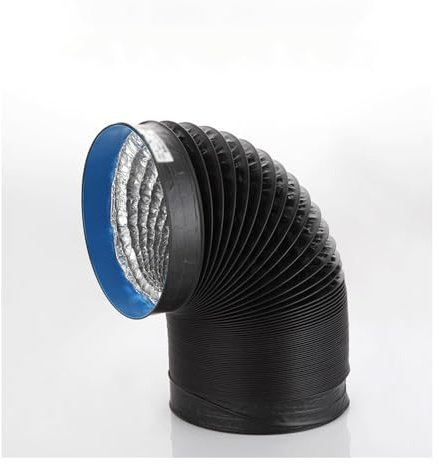 VRFTGHYJU 1pc 150mm Aluminum Foil Ventilation Pipe - 1.5-6m Black Flexible Exhaust Hose for Kitchen, HVAC, and Greenhouses(2m)(1.5m)