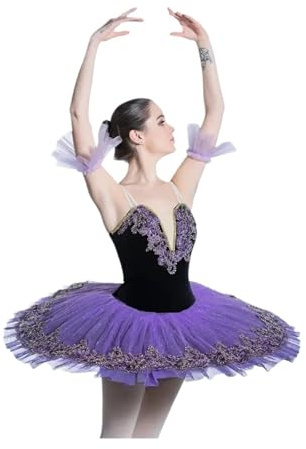 Professionelles Ballett-Tutu for Damen, Schwanensee-Tanzkostüme, Dornröschen-Pfannkuchen-Performance-Kleid für Tanz(170CM)
