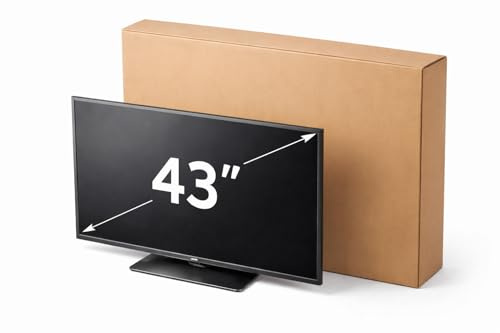 Imballaggi Point - Caja de TV Embalaje TV Monitor Platos hasta 43 Pulgadas - Resistente para Envío y Mudanza con Accesorios de Protección de Pantallas, Medida 101x60x14cm Juego de 1