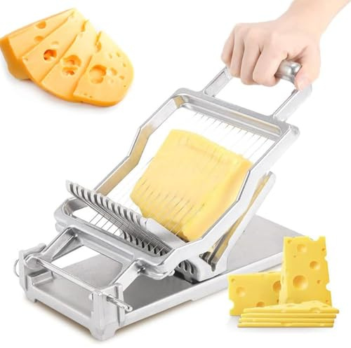 Cortador manual de queso, cortador de queso de alambre de acero inoxidable con diseño de mano, cortador de mantequilla y pan resistente para queso, mantequilla, tostadas y carne de almuerzo